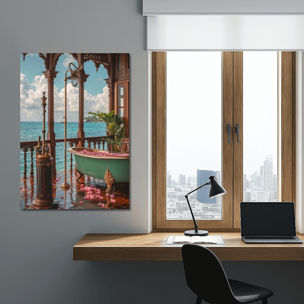 Pink Bath by the Seashore