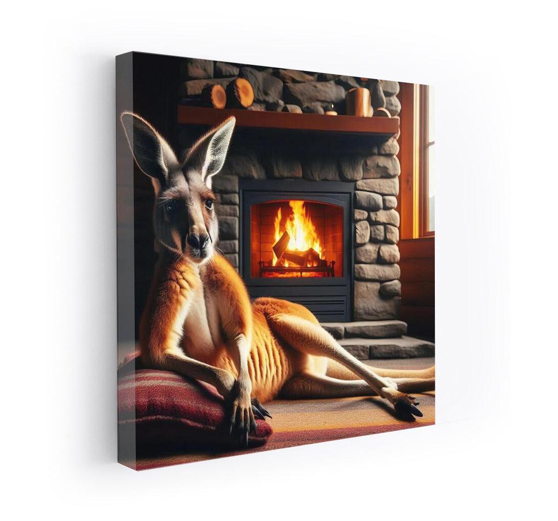 Cozy Kangaroo by the Fireplace at Mountain Hut