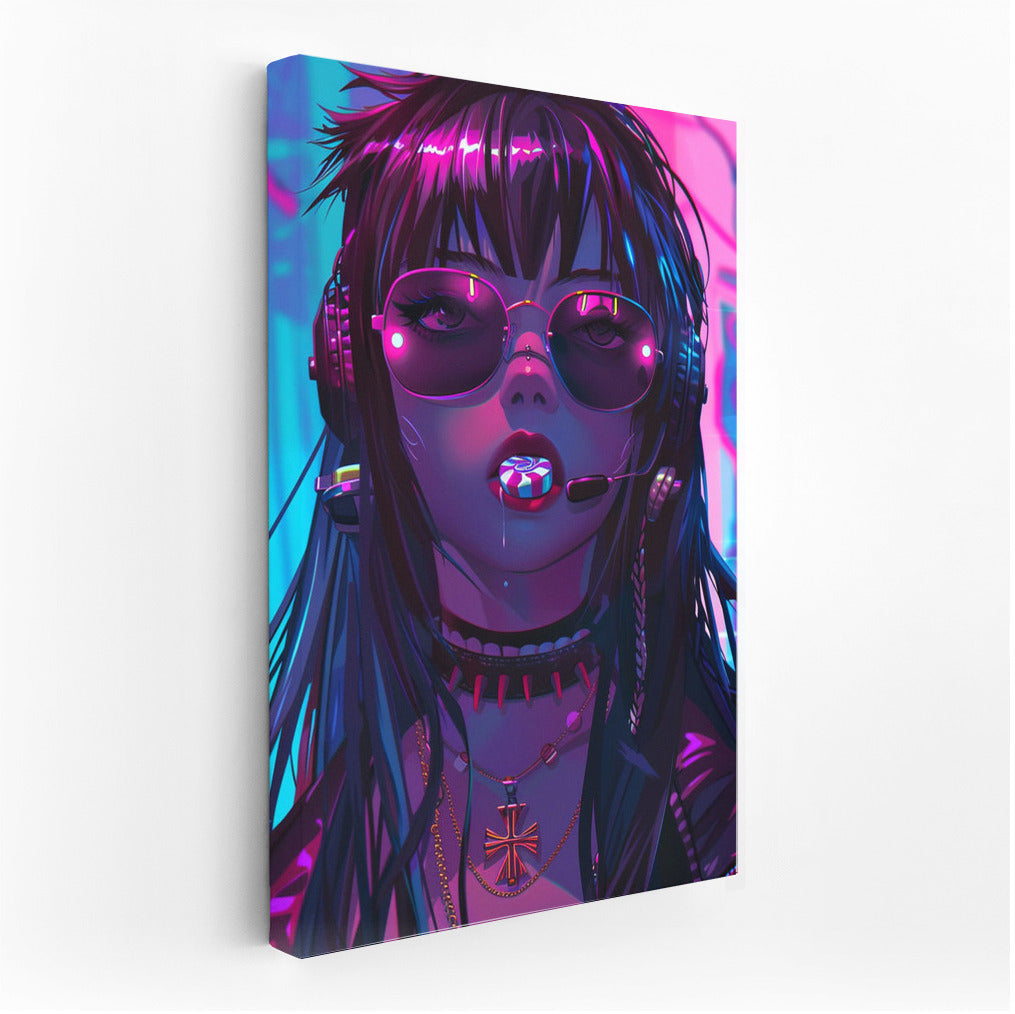 Neon Muse: Mysterious Anime Girl