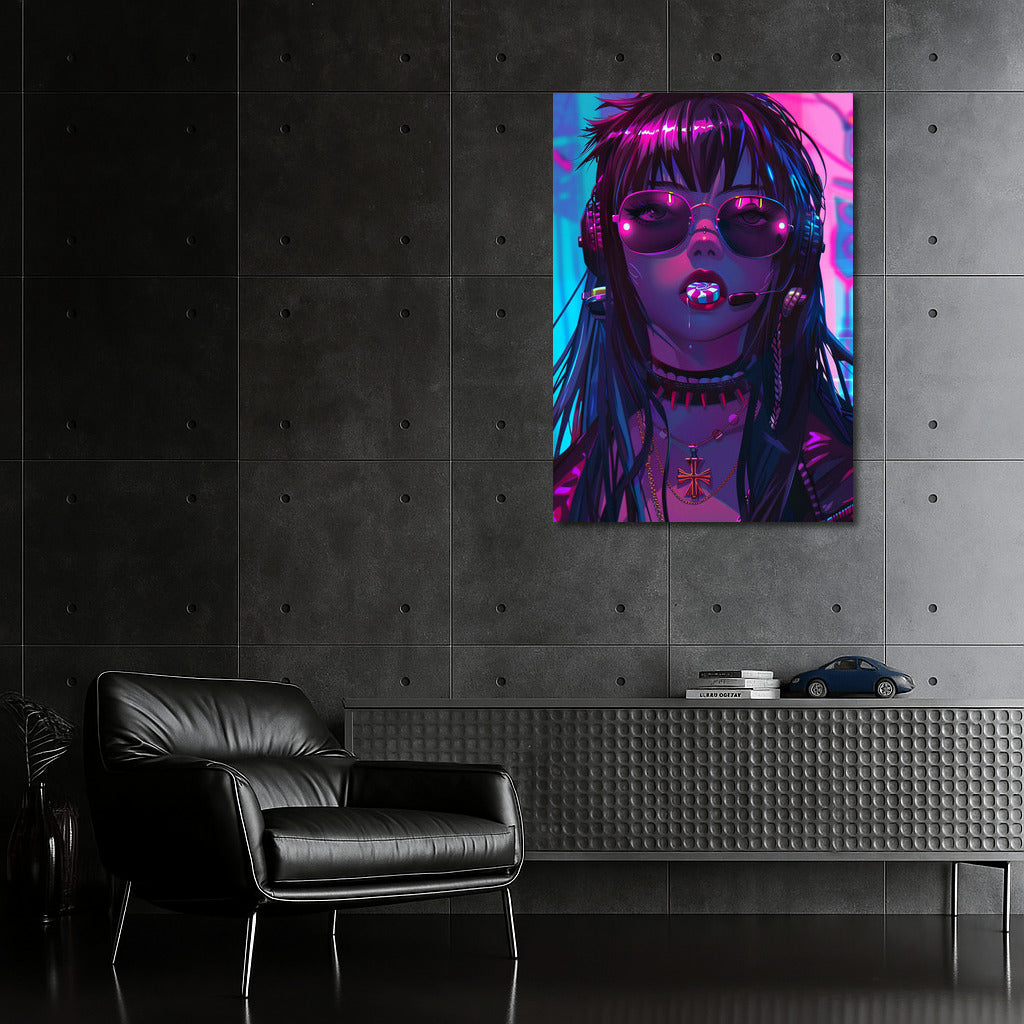 Neon Muse: Mysterious Anime Girl