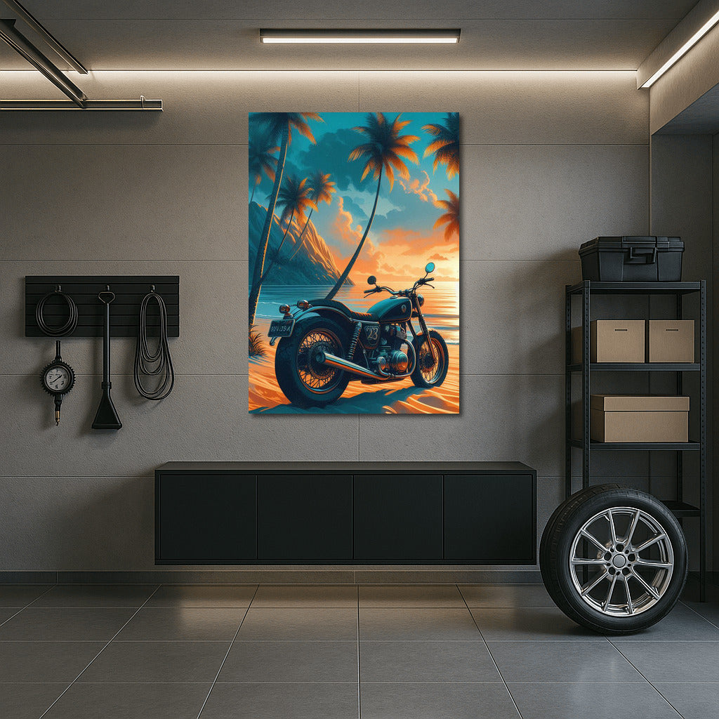 Bikers on a Tropical Beach: Speed and Exotica