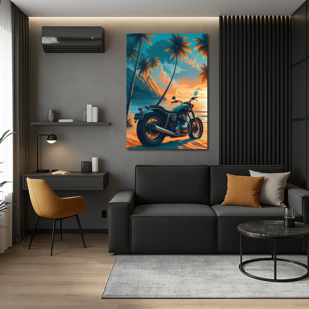 Bikers on a Tropical Beach: Speed and Exotica