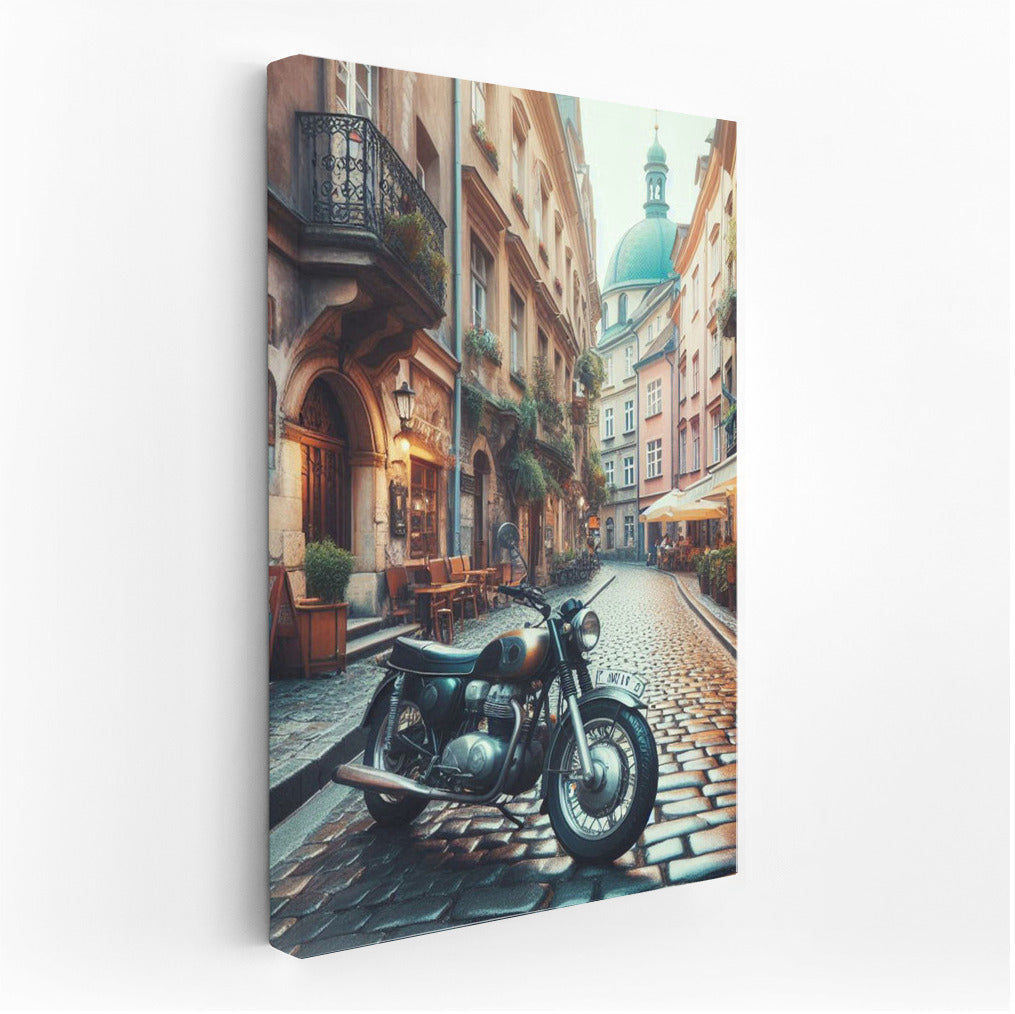 Vintage Bike on the Streets of Historic Europe: Old World Charm