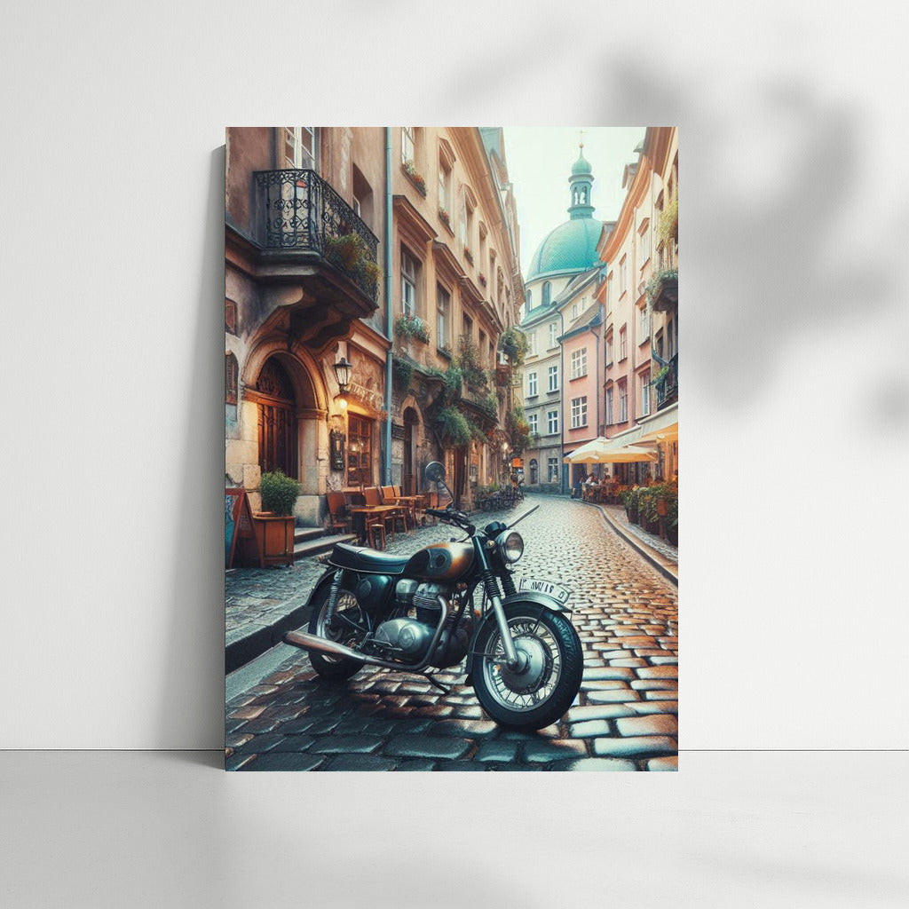 Vintage Bike on the Streets of Historic Europe: Old World Charm