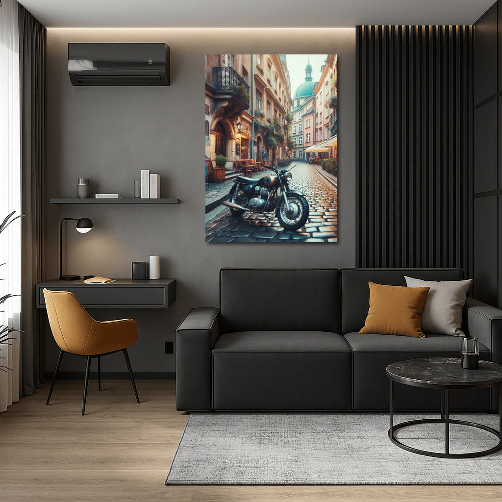 Vintage Bike on the Streets of Historic Europe: Old World Charm