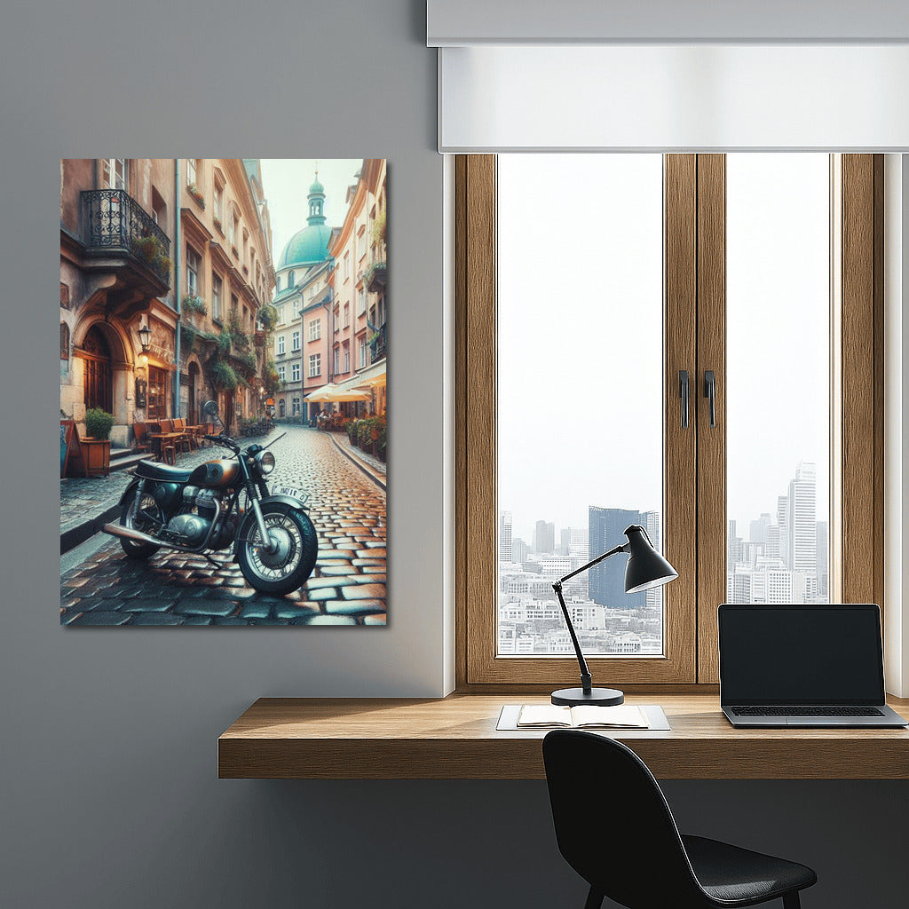 Vintage Bike on the Streets of Historic Europe: Old World Charm