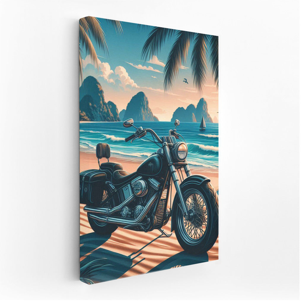 Choppers on Tropical Beach: Freedom and Waves