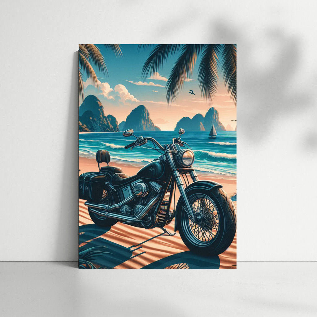 Choppers on Tropical Beach: Freedom and Waves