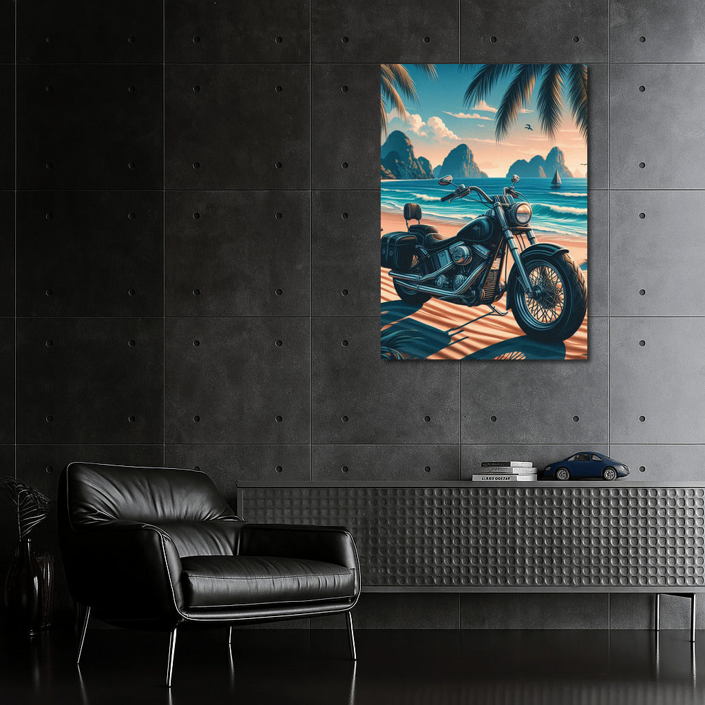 Choppers on Tropical Beach: Freedom and Waves