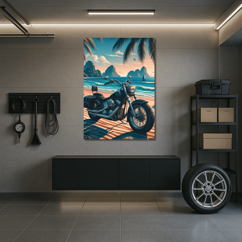 Choppers on Tropical Beach: Freedom and Waves