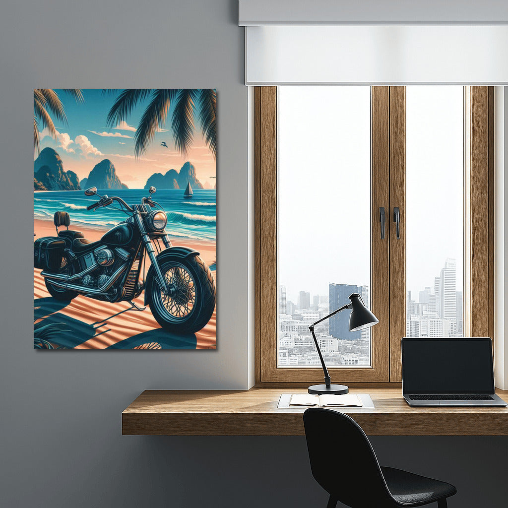 Choppers on Tropical Beach: Freedom and Waves