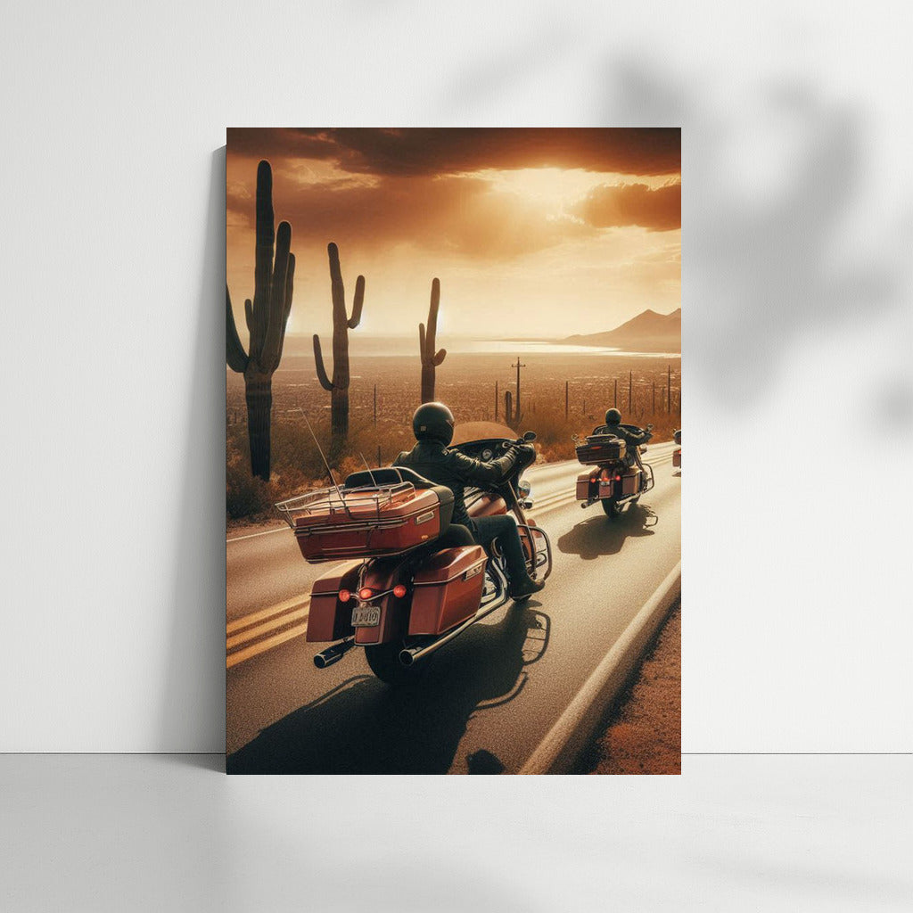 Freedom on Cruisers: Road Through Cacti and Desert Horizons