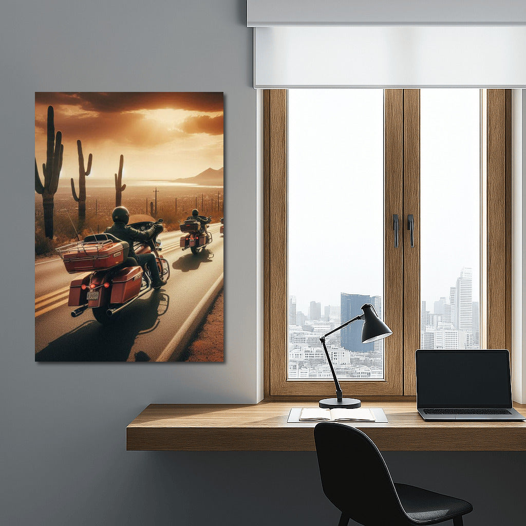 Freedom on Cruisers: Road Through Cacti and Desert Horizons