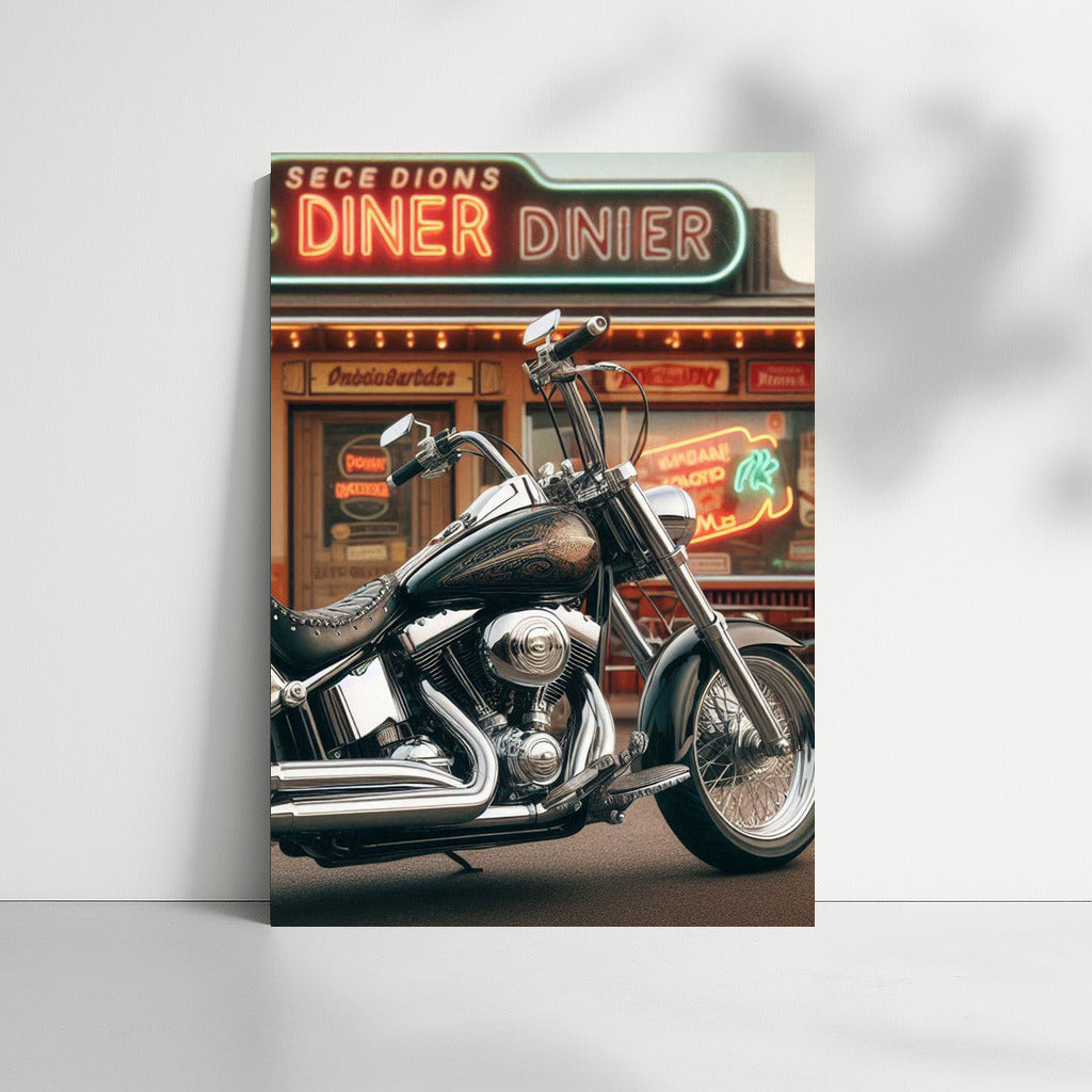 Retro Cruiser: Neon Voyage at Diner
