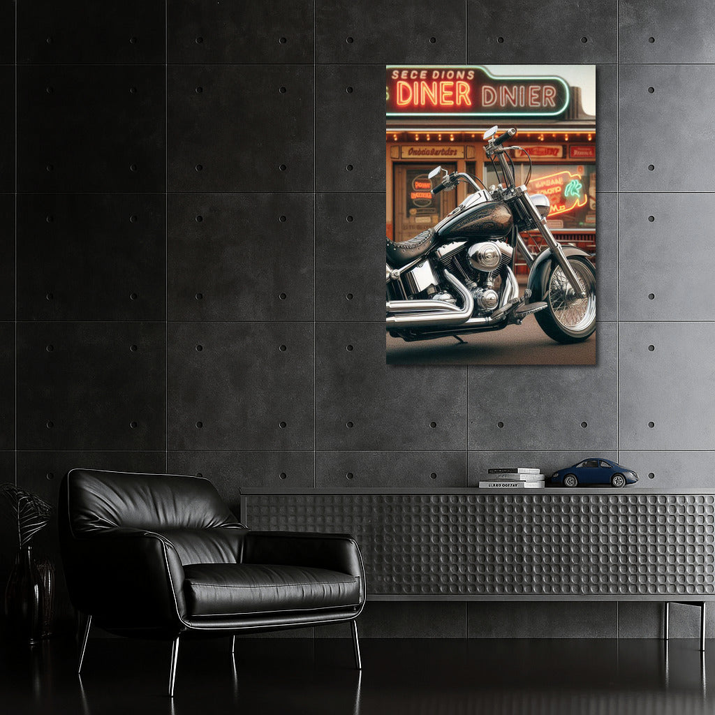 Retro Cruiser: Neon Voyage at Diner