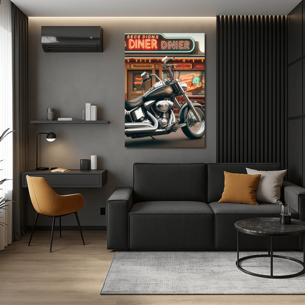 Retro Cruiser: Neon Voyage at Diner