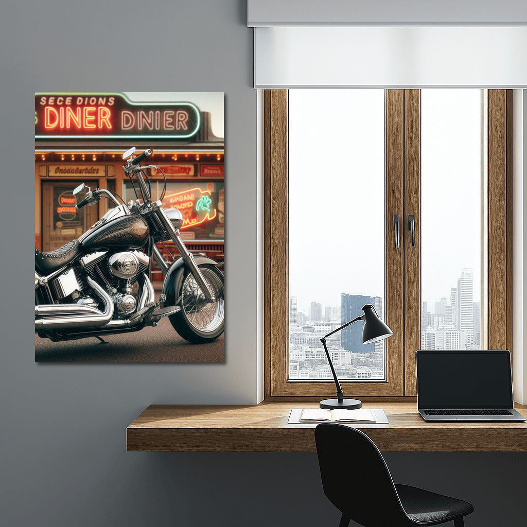 Retro Cruiser: Neon Voyage at Diner