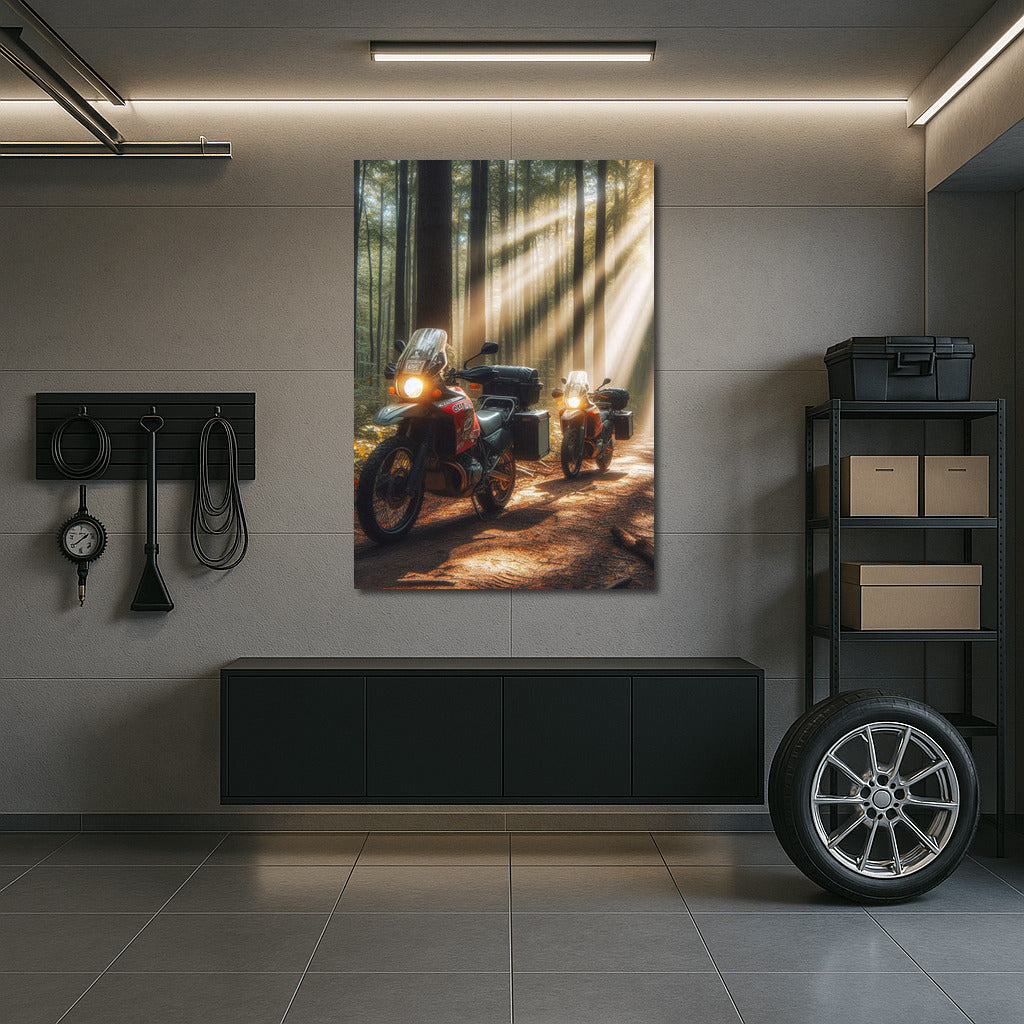 BMW Motorcycles on the Forest Trail: Adventure in the Sunbeams