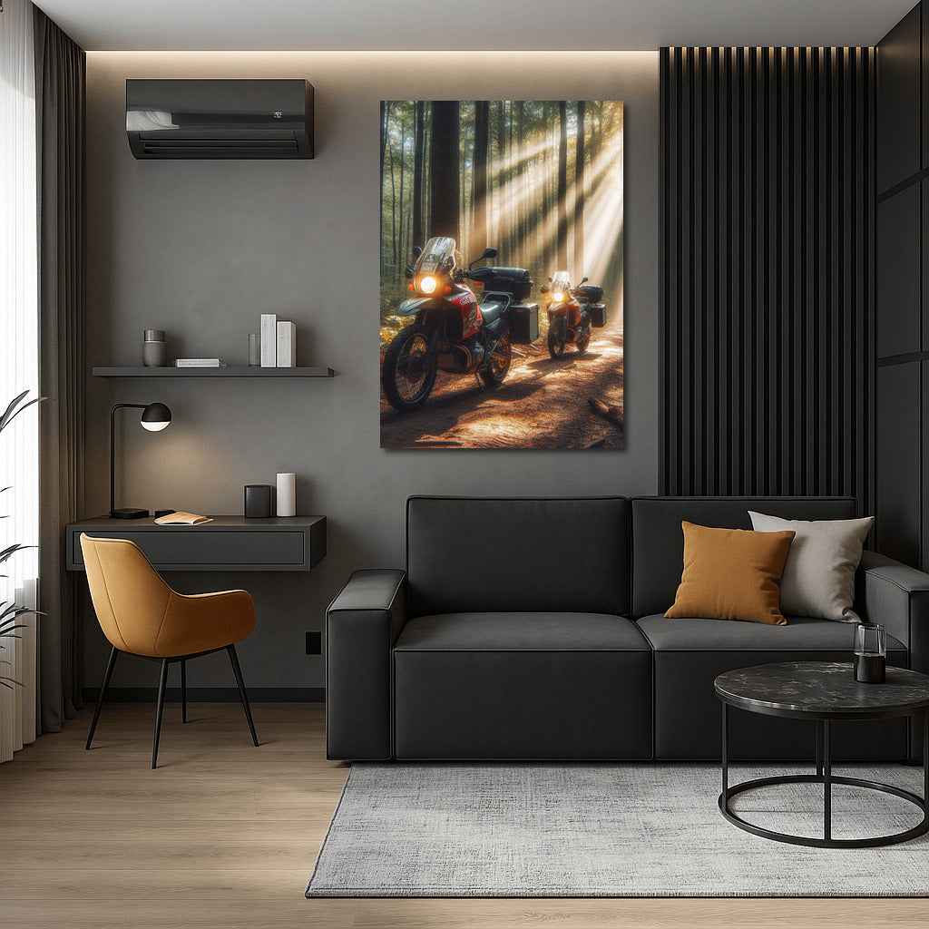 BMW Motorcycles on the Forest Trail: Adventure in the Sunbeams