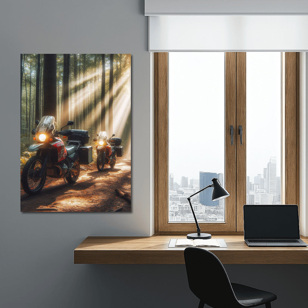 BMW Motorcycles on the Forest Trail: Adventure in the Sunbeams