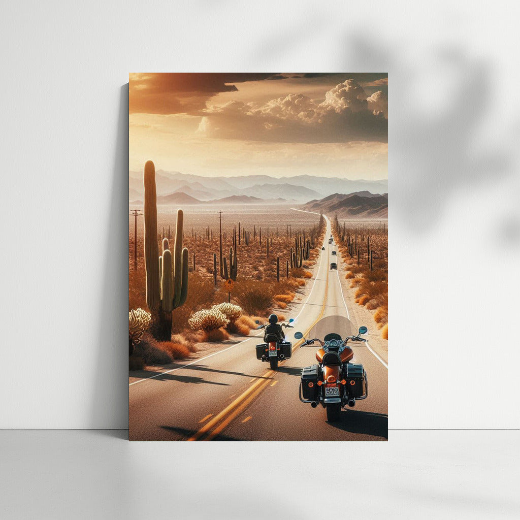 Desert Cruisers: The Road Through Cacti and Horizons