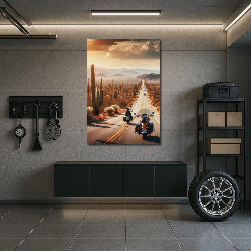 Desert Cruisers: The Road Through Cacti and Horizons