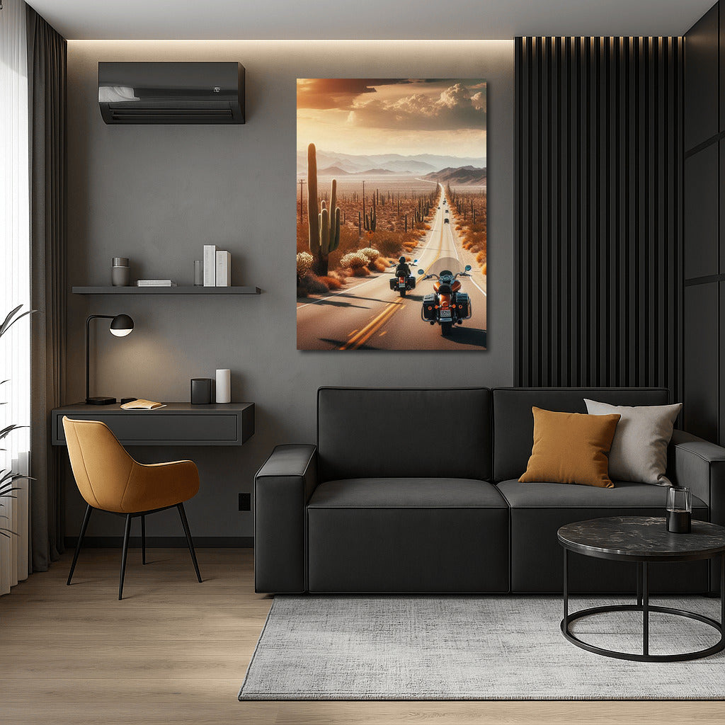 Desert Cruisers: The Road Through Cacti and Horizons