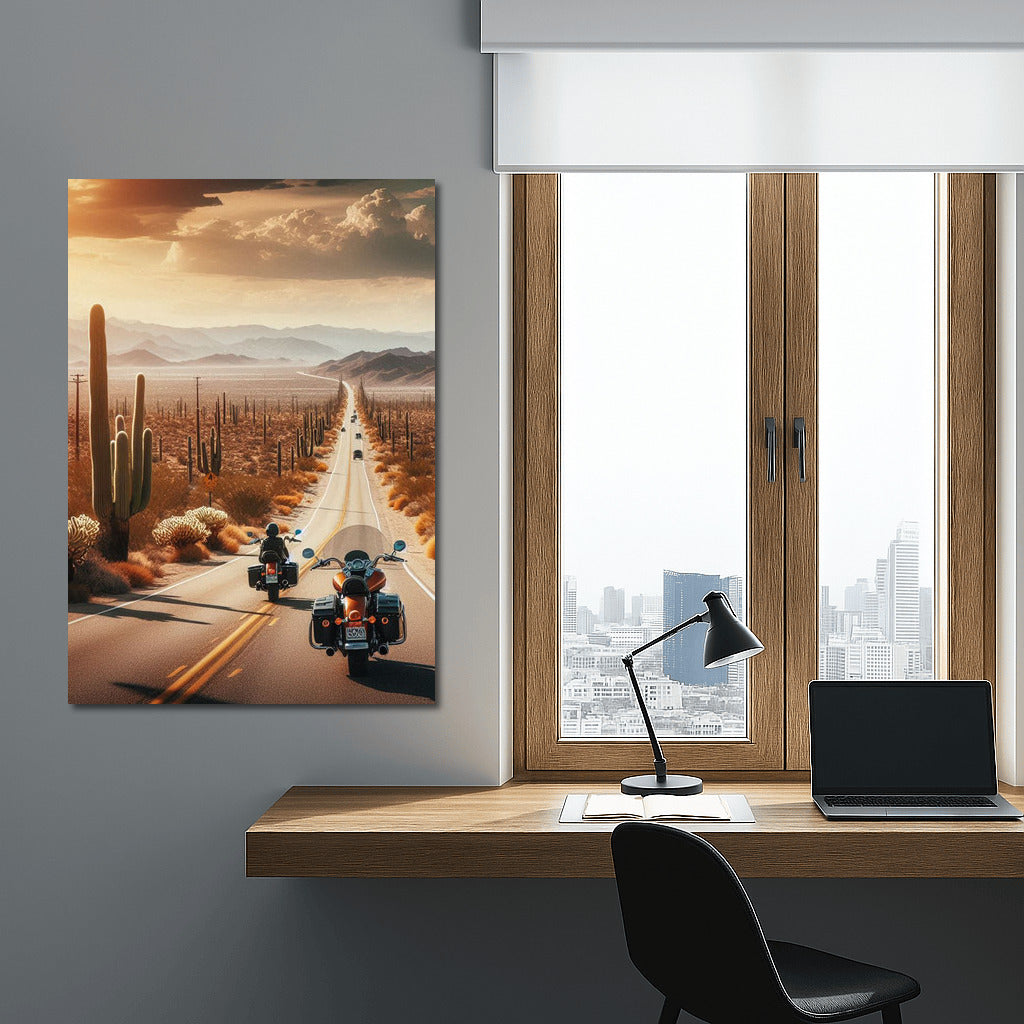 Desert Cruisers: The Road Through Cacti and Horizons