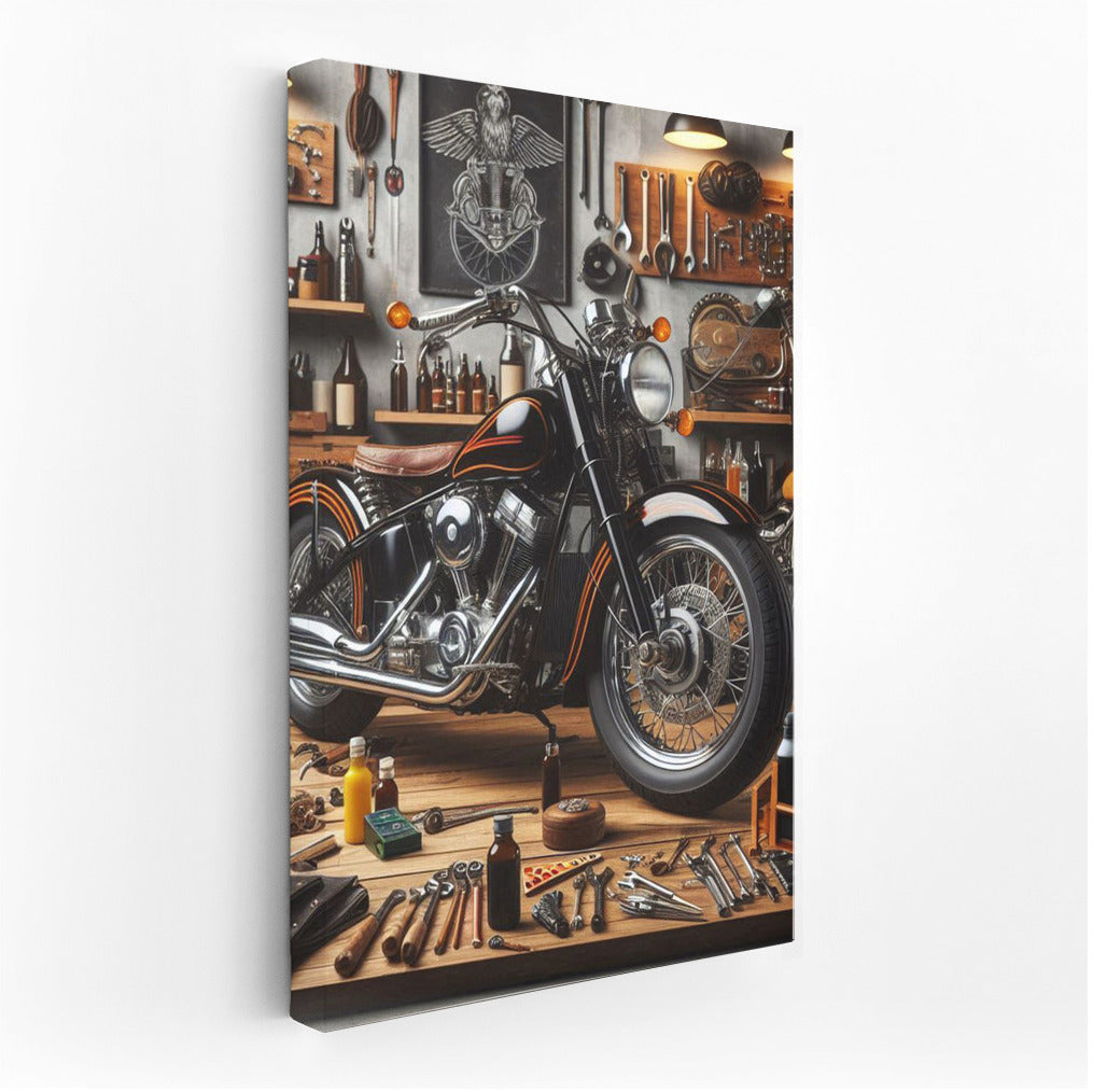 Cruiser in Stylish Garage: Atmosphere of Speed and Details