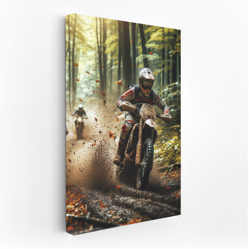 Enduro Bikes in the Forest Race: Mud and Adrenaline