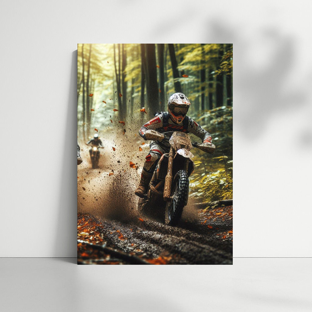 Enduro Bikes in the Forest Race: Mud and Adrenaline