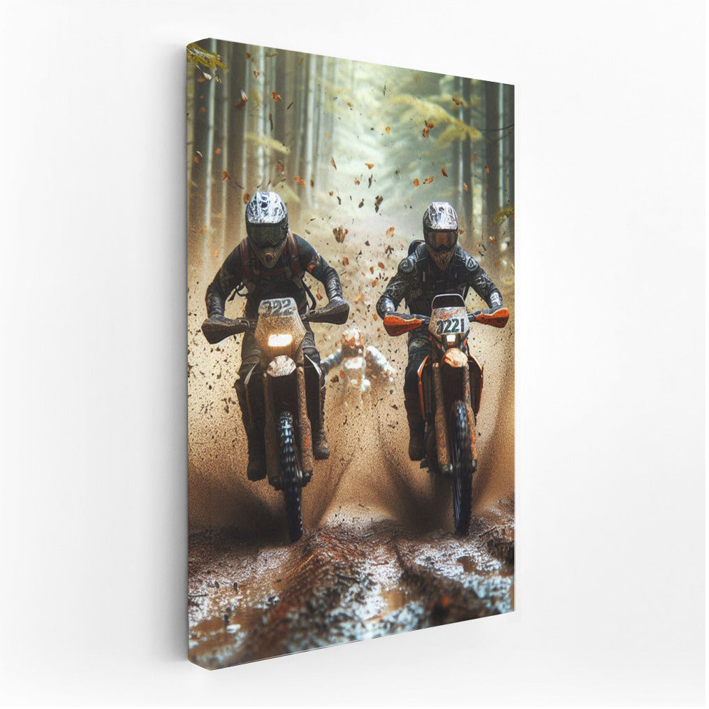 Enduro Bikes in the Forest Whirlwind: Speed and Adrenaline