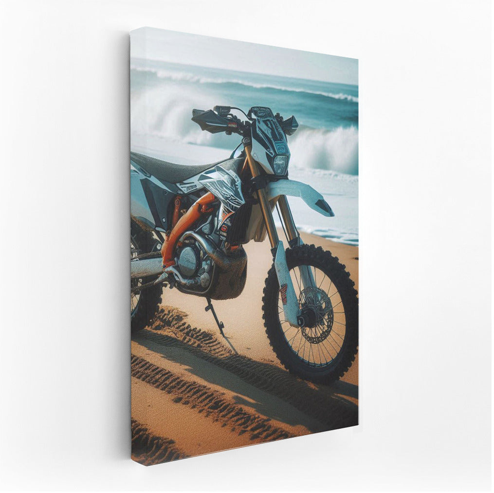 Enduro on Sandy Beach: Ocean Waves and Freedom