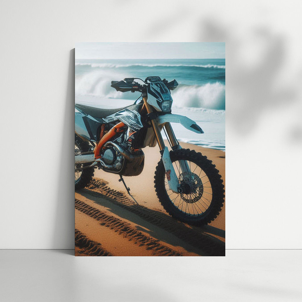 Enduro on Sandy Beach: Ocean Waves and Freedom