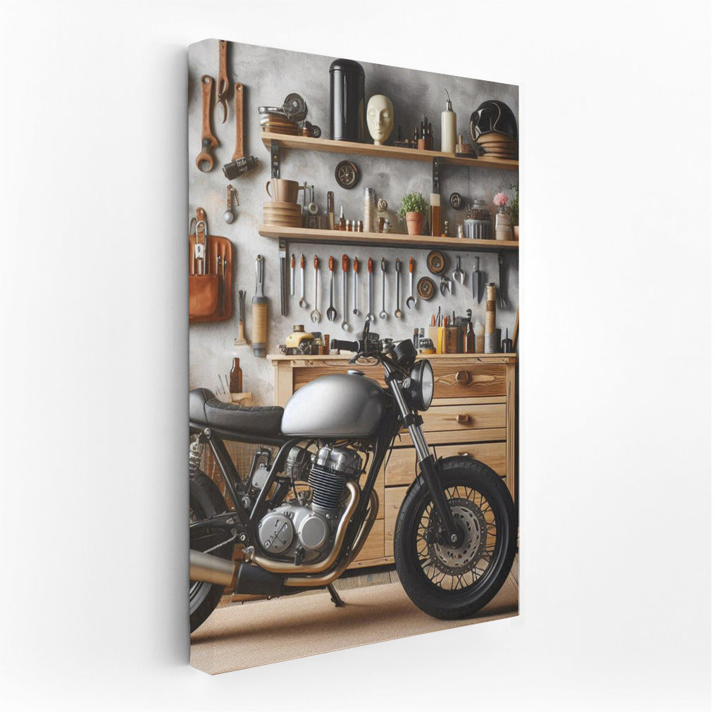 Minibike in Stylish Workshop: Adventure among Tools and Parts