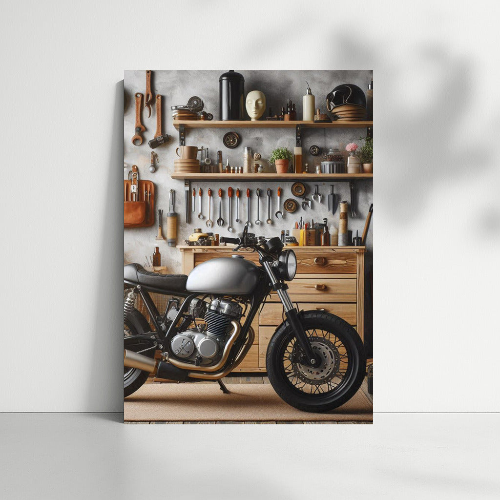 Minibike in Stylish Workshop: Adventure among Tools and Parts