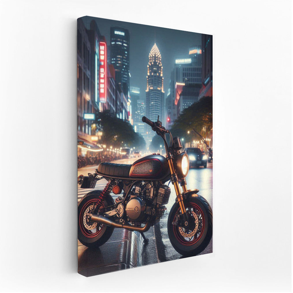 Night Flight: Minibike in City Lights