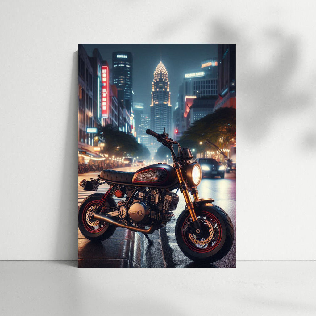Night Flight: Minibike in City Lights