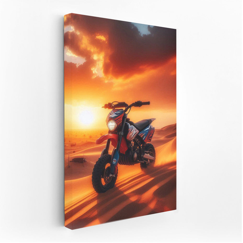 Minibike at Sunset: Freedom in the Desert