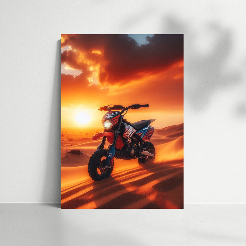 Minibike at Sunset: Freedom in the Desert