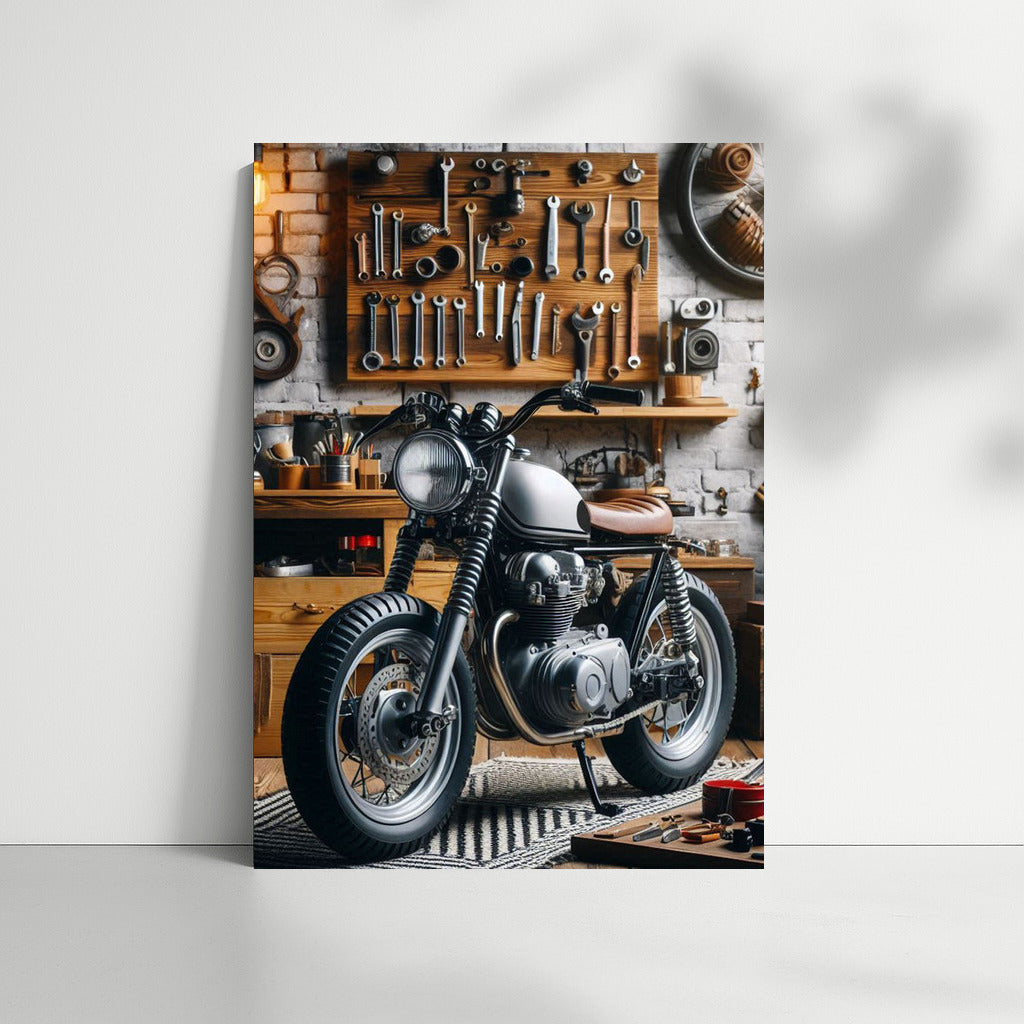 Minibike in Stylish Garage: Dream Workshop for Motorcycle Enthusiasts