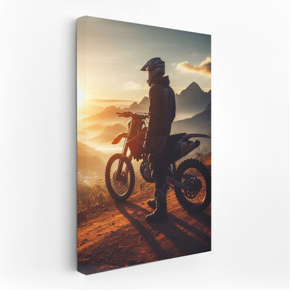 Sunset Adventure: Motocross on Mountain Road