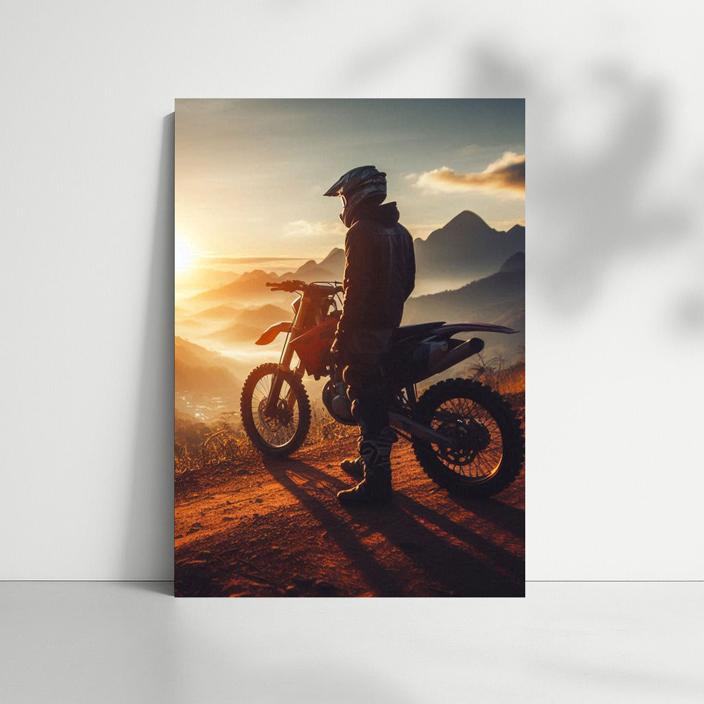 Sunset Adventure: Motocross on Mountain Road