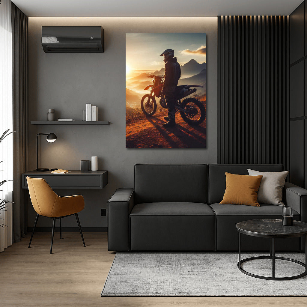 Sunset Adventure: Motocross on Mountain Road