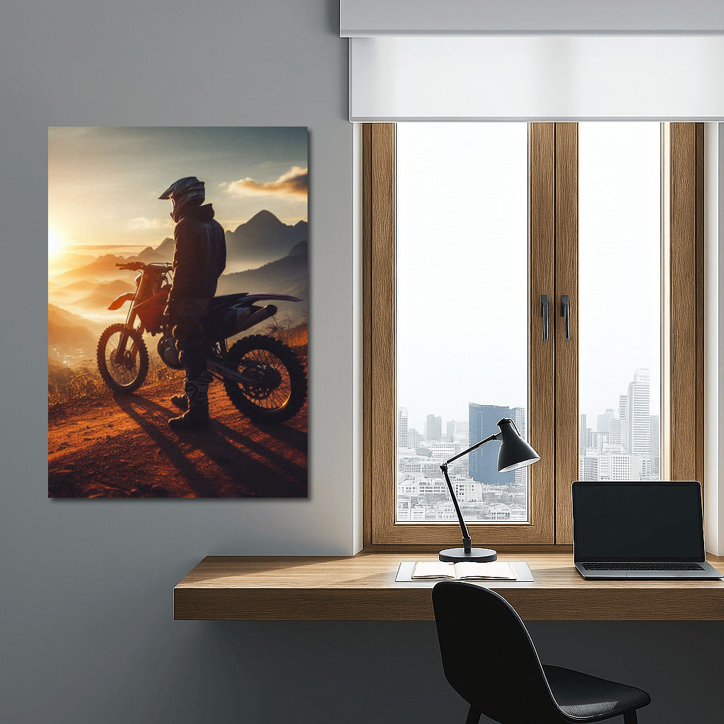 Sunset Adventure: Motocross on Mountain Road