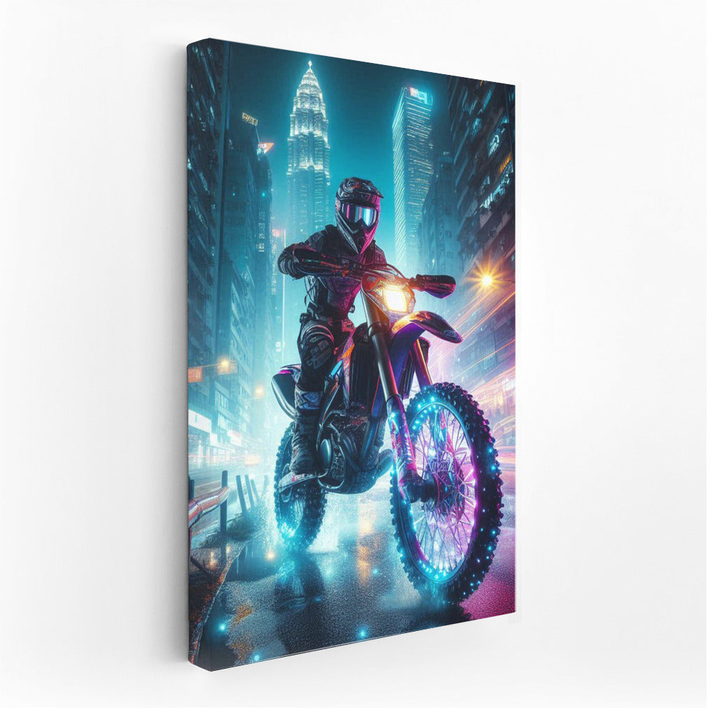 Neon Motocross: Night Race on the Streets of the Metropolis