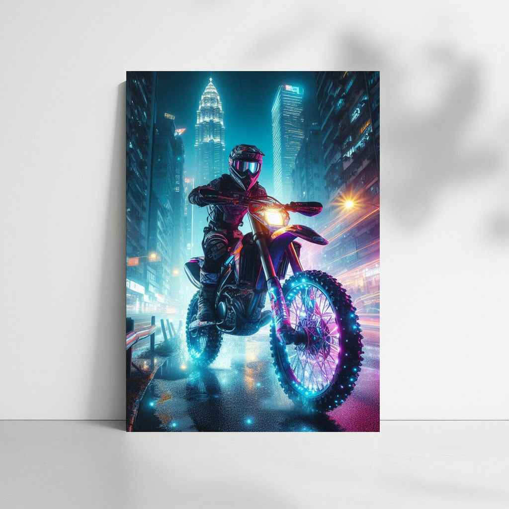 Neon Motocross: Night Race on the Streets of the Metropolis