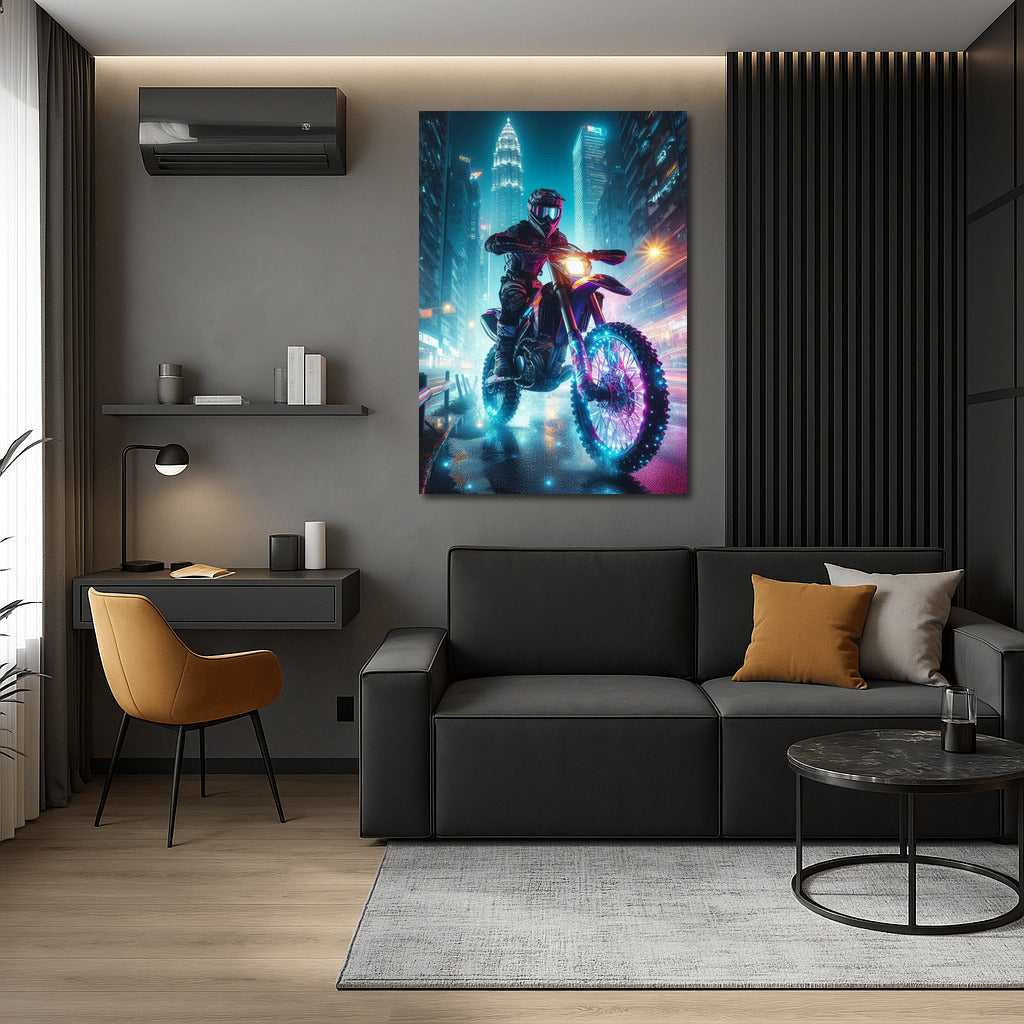 Neon Motocross: Night Race on the Streets of the Metropolis