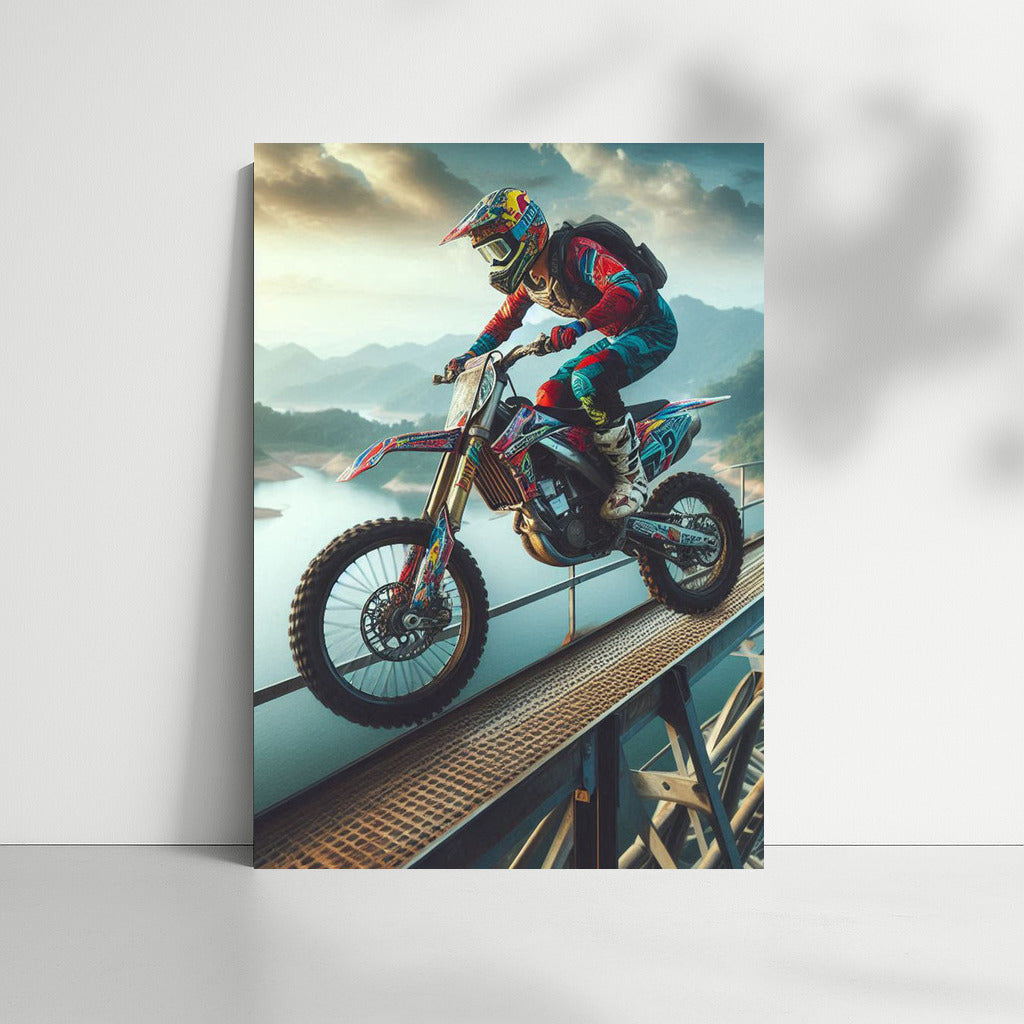 Adrenaline Jump: Motocross Bike Over the Dam