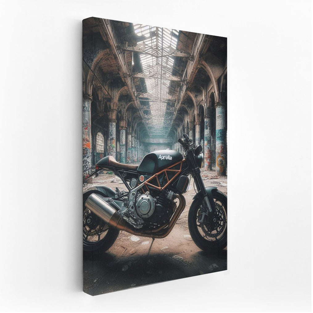 Freedom on an Aprilia: Motorcycle in an Abandoned Warehouse